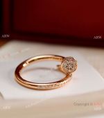 TOP Replica Cartier Juste Un Clou Nail Ring Half Diamond Ring Rose Gold